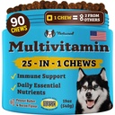 Natural Dog Company 25-in-1 Multivitamin Chews para cães – Vitaminas para cães macios diários com antioxidantes, zinco e ácido fólico – Suporta articulações, pele e casaco, imune e saúde do coração – Todas as idades, todas as raças