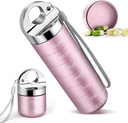Organizador de comprimidos de viagem de metal, caixa de pílulas semanal portátil, liga de alumínio grande impermeável 7 dias recipiente de vitamina, BPA Free Daily Medicine Organizador titular para vitamina, Suplemento, óleo de peixe (cor-de-rosa)