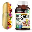 BIO KRAUTER Cápsulas de suporte ácido úrico 1200 mg Mistura - 100 Contagem - Suplemento renal w / Tart Cherry 10:1 Extrato - Cardo de leite e extrato açafrão - Vegan