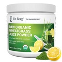 Dr. Berg USDA Certified Organic Green Powder Superfood (60 Servings) - Feito com Wheatgrass cru, Chlorophyll, Trace Minerals & Natural Enzimas - Não-GMO Green Superfood Powder - Limão Flavor