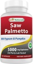 Melhor Naturals Saw Palmetto 10:1 Extrair suplementos de próstata para homens - 120 Cápsulas - Feito com Pigeum Bark 4:1 Extract & Pumpkin Seed Powder