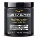 VEGATOT Vertigo Supplement * EUA Made and Tested* Inner Ear Supplement with Ginkgo Biloba Lion's Mane Lemon Balm Ginger VIT B1, B6, B12- for Tonzyness Spinning Inner Ear Balance