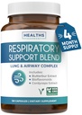 Respiratory Lung Health Supplement - Revigorante Lung Support Supplement Helps Support Clear Airways Mucus Removal and Sazonal or Year Round Detox - Vegan Herbal Non-GMO Formula (4 meses de fornecimento)