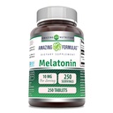 Formulas surpreendentes Suplemento de melatonina 10 Mg por serviço 250 Comprimidos Não OGM Glúten grátis , Made in USA