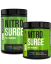 Jacked Factory NITROSURGE Pre Treino Suplemento - Impulsionador de energia, Ganhos de força instantânea, claro foco e bombas intensas - NO Booster e poderoso pré-treino Energia Pó - 90 Servings, Framboesa Azul