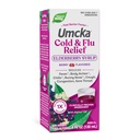 Maneira da Natureza Frio + Soro de alívio da gripe*, Umcka, Garganta Dolorida, Tosse, Congestão, Febre*, Dores do corpo*, fenilefrina livre, homeopática, Não-dormecida, Berry Flavored, 4 Fl Oz (Pacote de Maio Vary)