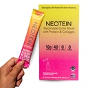 NEOTEIN: Embaladores de pó de eletrólito, pó de proteína com 10g de proteína e colagénio .