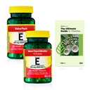 Spring Valley Vitamina E Saúde do Coração Suplemento dietético Softgels, 180 mg (400 UI), 200 contagem, 2-Pack + VitaMax exclusivo Guia Vitamina (3 itens)