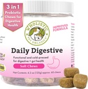 Wholistic Pet Orgânicos: Mastigações probióticas para cães Saúde Digestiva - 60 Contagem - Probióticos do cão e Enzimas Digestivas - Suporte Gut Saúde Imune Suplemento previne problemas digestivos do cão