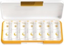 Zoksi Am Pm Pill Organizador 7 dias, caixa de pílulas semanais 2 vezes por dia, Organizador de pílulas de medicina com compartimento separado, Dispensador de caixa de pílulas de viagem portátil para vitaminas, óleo de peixe, medicamentos (branco)