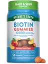 Nature's Truth Biotin Gummies (10000mcg) Contagem de 50 Vegan, Non-GMO & Gluten Free Supplement