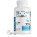Bronson Melatonina 5mg Comprimidos de hortelã com vitamina B6 - Promove o relaxamento, 360 pastilhas vegetarianas mastigáveis