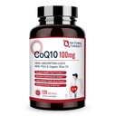 NATURE TARGET CoQ10-100mg-Softgels com 10mg PQQ - Coenzima de alta absorção-Q10 com Orgânico-Olive-Oil - Antioxidante para saúde do coração e do cérebro, Cellular-Energia-Produção, 120 Servings