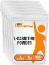 BulkSuplementos.com L-Carnitina em pó - Suplemento de carnitina, Amino Acid Supplement - Sem sabor e sem glúten, 1g por serviço, 1kg (Pacote de 5) (11 lbs)