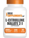 BulkSuplementos.com Cápsulas Malate L-Citrulina - como Malate L-Citrulina 2:1, Suplemento de Óxido Nítrico - Glúten Grátis, 8 Cápsulas por Serviço (3000mg), 240 Contagem (Pacote de 1)