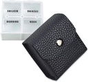 VOFOON pequeno organizador de pílulas, caixa de pílulas de viagem para bolsa, recipiente de pílulas de bolso, 4 vezes por dia diária portátil medicina caso vitamina, caixa de suplemento de óleo de peixe (4 compartimentos, 4X-SU)
