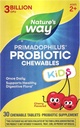 Forma da natureza Primadophilus Probiótico Mastigables para crianças, Suporta Flora Digestiva Saudável*, para crianças Idades 2+, 3 bilhões UFC, 30 Cherry Sabored Chewables (Packaging May Vary)