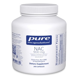 Encapsulamentos puros NAC 900 mg - N-Acetil Cysteine Amino Acid Supplement for Lung & Imune Support, Fígado & Antioxidantes* - 240 Cápsulas
