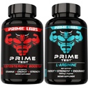 Prime Labs Prime Test Test Testosterone Booster + L Arginine Cápsulas de óxido nítrico - 60 contagem cada