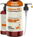 Deley Naturals Wild Alaskan Salmon Oil for Dogs - Nova & Melhorada Salmon Oil Plus Formula - Óleo de peixe para cães com DHA EPA Omega 3 & 6 ácidos gordos - Ómega 3 óleo de peixe para pele e casaco - 32 onças Made in USA