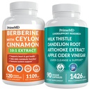 PrimeMD 21-in-1 Berberine Suplemento com Ceilão Canela, Chromium, Melon amargo e extrato de chá verde (120 ct) e