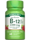 A verdade da natureza B12 Vitamina 60 comprimidos de dissolução rápida 2500 mcg com ácido fólico Vegan, não-GMO e glúten livre