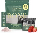 BOND Cycle Care – Suplemento de suporte PMS e equilíbrio hormonal para mulheres – Redutor de cortisol com Ashwagandha, L-Tryptophan, Magnésio, Cães e alívio de humor, Morango Drink Mix - 20 pacotes de viagem