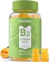 Açúcar sem vitamina B2 Gummies- Riboflavina 400mg 200mg com magnésio, CoQ10 para adultos e crianças, Vegan, 60 Contagem