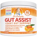 Vazamento Gut Support Powder Fórmula L-Glutamina Gut Formula de Formula de Forro de Gut por Dr. Danielle, sabor laranja