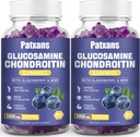 2 Embalagens 3000MG Glucosamina Condroitin Gummies - Extra força Joint Health & MSM Elderberry Natural Joint Support Supplement, Flexibilidade, Antioxidante Imune Support for Adults, 120 Gummies.