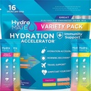 HydroMATE Electrolyte Pó Variety Pack Pacotes de hidratação Baixo teor de açúcar 16