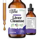 Fígado selvagem e orgânico limpar detox tintura - Cardo de leite, Complexo de ervas raiz de dente de leão - Suplemento de suporte de fígado líquido - Vegan, Açúcar & Leite livre de álcool