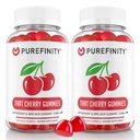 PUREFINITY Tart Cherry Gummies – Flush ácido úrico para alívio e recuperação conjunta, extrato de suco cru antioxidante – Não-GMO, Glúten livre, Vegan, 60 contagem (Pacote de 2)