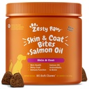 Zesty Paws Omega 3 Fish Oil para cães - Zesty Paw Dog Vitaminas e Suplementos para Hip, Joint & Skin, Bacon (90 Chews)