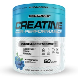 Cellucor Creatina em pó, sabor de framboesa azul - Aumenta a força, massa muscular magra e resistência, Creatina micronizada para absorção rápida, 5g Creatina por serviço, 50 Servings