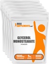 BulkSupplements.com Glicerol Monostearato de pó - Glicerol em pó, suplemento de glicerol, fonte de energia - Grau alimentar, sem glúten, 1500mg por serviço, 5kg (11 lbs) (Pacote de 5)