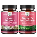 Pacote de suplemento de suporte avançado PMS para baixa energia período de suporte de humor Cãibras e bloating alívio para as mulheres e extra força serra Palmetto para as mulheres - DHT Blocker espessante cabelo vitamina