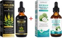 Mullein gotas para os pulmões Limpa e amargores de Soursop líquido, Mullein folha extrato tintura com clorofila, gotas de multivitamina de calor, suplemento de ervas naturais para homens e mulheres