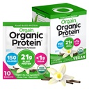 Orgain Organic Vegan Protein Powder, Vanilla Bean - 21g Proteína vegetal, 5g Fibra Prebiótica, Baixo Carbo, Sem Ingredientes Lactose, Sem Açúcar Adicionado, Não-GMO, Para Shakes & Smoothies, 10 Pacotes de viagem