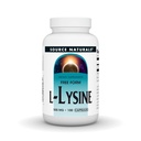 Fonte Naturals L-Lysine Formulário Grátis -Amino Acid Supplement Supplement Suporta Formação Energética e Colágeno - 100 Cápsulas
