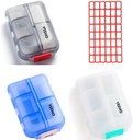 Caixa de comprimidos (3 Pack) - Portátil Pequenos Suplementos Tablet Container Box com 10 Compartimentos - Medicina Cápsula Vitamina Fold Flip Organizer Dispenser Holder Armazenamento para viagem Bolsa de bolso