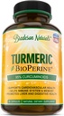 Curcumina Turmérica com BioPerine 1500mg - Suporte Inflamatório Natural e Saudável com Curcuminóides Padrão 95% para Potência e Absorção - 60 Cápsulas com Pimenta Preta