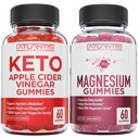 60 pastilhas de vinagre Keto Apple Cider Advanced Weight Loss + 60 pastilhas de magnésio Formadas com 770 MG Citrato de magnésio.