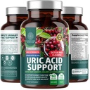 N1N Premium Ácido Urico suplemento de suporte [14X Potente Herbs] Todos os rins naturais e Ácido Urico limpar com tart cereja, cardo de leite, Cranberry, Aipo, Chanca Piedra, 60 Veg Caps