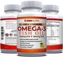 Omega 3 suplemento de óleo de peixe 3600mg com EPA e DHA para mulheres e homens apoia conjunto, cérebro e coração saúde 120 Softgels, 40 dia fornecimento