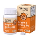 Vitamina B6 brilhante e inteligente de Renzo, dissolvendo crianças Vitamina B6, 60 Abas de melancia sem açúcar, Oh Oh Oh sabor laranja