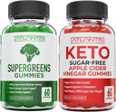 Atlantis Nutrition Supergreens 60 chicletes + açúcar grátis Keto Apple Cider Vinagre 60 chicletes