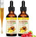 (2 Pack) Berberine Suplemento, 1500mg Berberina orgânica gotas líquidas com Ceilão Canela, Melão amargo - Suporta Imune e Metabolismo, Vegan, Abacaxi Flavor-2 FL Oz