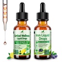 Cortisol Detox + Suplemento de ferro para mulheres, Homens, Vegan, Não OGM