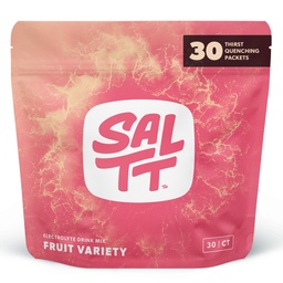 SALTT Electrolytes Powder Packets, Fruit Variety Pack (30 Packets) - Magnésio, Potássio, Sódio, Trace Minerals - Vegan, Açúcar Livre, Sem glúten - Essenciais de viagem - Made in USA
